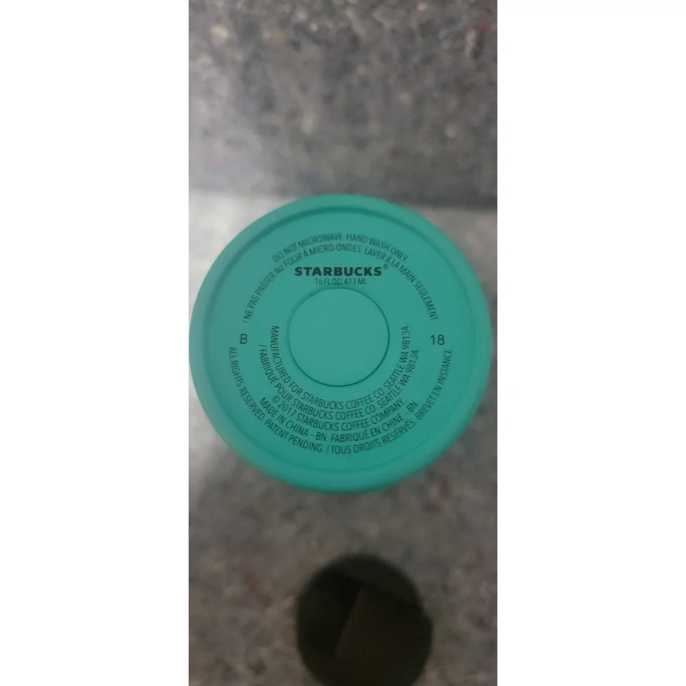 Starbucks 2017 Aqua Blue Vacuum Insulated Tumbler Tall 16oz‎